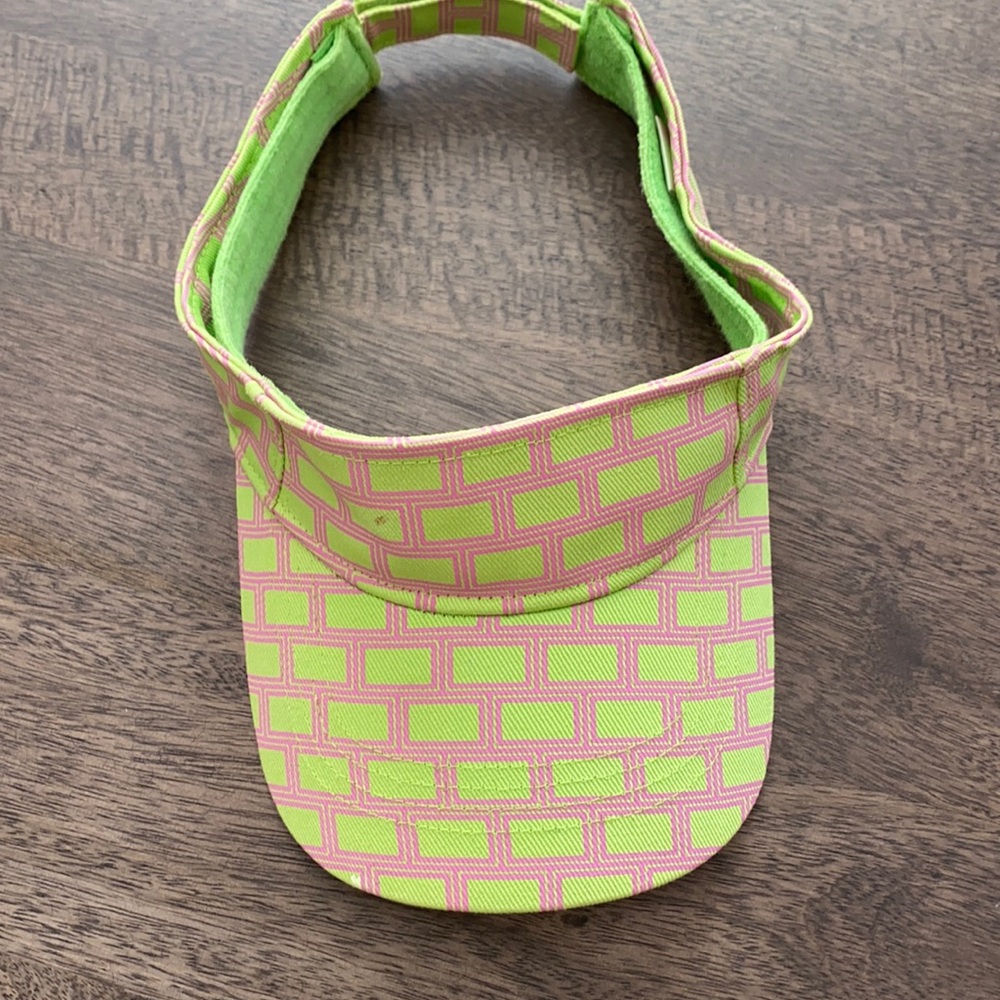 Marc Jacobs green neon brick pattern Velcro visor